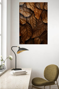 Autumn Leaf Veins metal wall art displayed in a contemporary living space