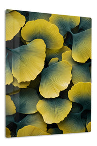 Golden Ginkgo Canopy premium metal wall art – front view