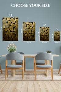 EMESA metal wall art size comparison guide for Gilded Leaf Pattern