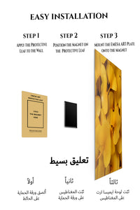 Magnetic mounting installation guide for Golden Ginkgo Leaf Canopy metal wall art