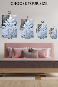EMESA metal wall art size comparison guide for Frosted Fern Frond