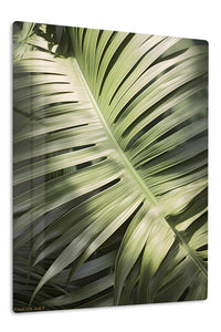 Luminous Tropical Leaf Canopy premium metal wall art – front view