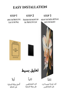 Magnetic mounting installation guide for Blush Orchid on Black metal wall art