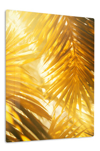 Golden Palm Light premium metal wall art – front view
