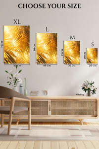 EMESA metal wall art size comparison guide for Golden Palm Light