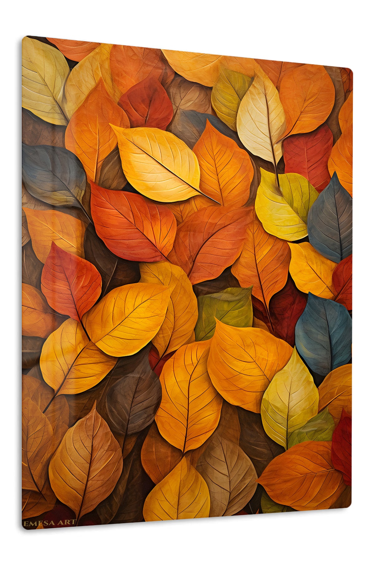 Autumn Leaf Tapestry premium metal wall art – front view