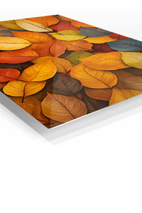 Autumn Leaf Tapestry premium metal wall art – angled view