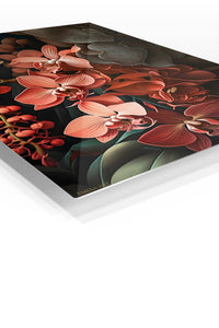 Dusky Orchid Cascade premium metal wall art – angled view
