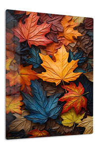 Autumn Maple Leaf Tapestry premium metal wall art – front view