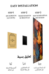 Magnetic mounting installation guide for Autumn Maple Leaf Tapestry metal wall art