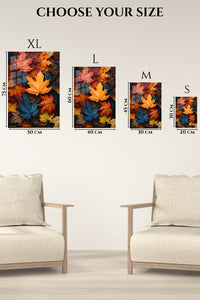 EMESA metal wall art size comparison guide for Autumn Maple Leaf Tapestry