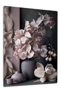 Blush Orchid Still Life premium metal wall art – front view