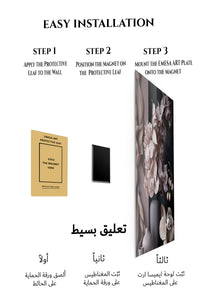 Magnetic mounting installation guide for Blush Orchid Still Life metal wall art