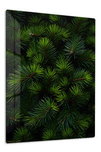 Evergreen Pine Needle Canopy premium metal wall art – front view