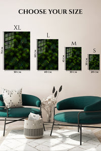 EMESA metal wall art size comparison guide for Evergreen Pine Needle Canopy