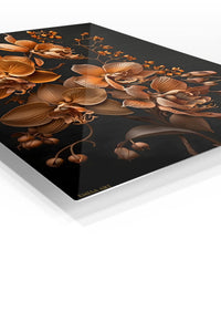 Copper Orchid Elegance premium metal wall art – angled view