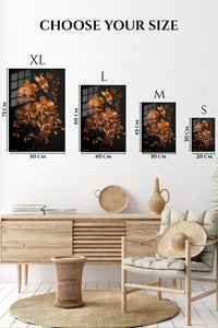 EMESA metal wall art size comparison guide for Copper Orchid Elegance