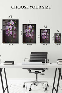 EMESA metal wall art size comparison guide for Purple Orchid Cascade