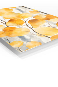 Golden Autumn Leaves premium metal wall art – angled view