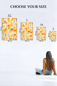 EMESA metal wall art size comparison guide for Golden Autumn Leaves