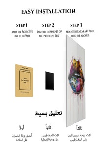 Magnetic mounting installation guide for Graffiti Lips metal wall art