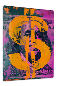 Dollar Portrait premium metal wall art – front view