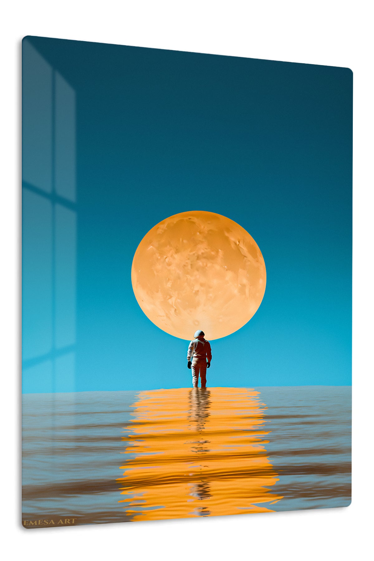 Moonlit Reflection premium metal wall art – front view