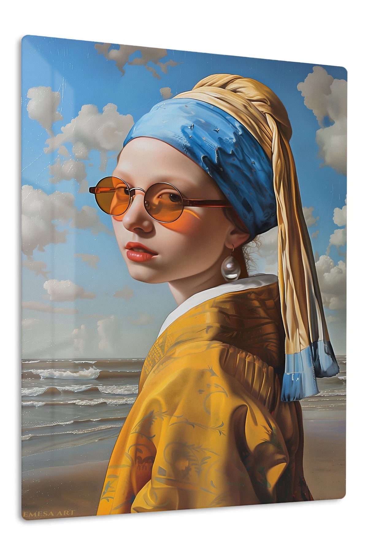 Pearl Portrait Remix premium metal wall art – front view