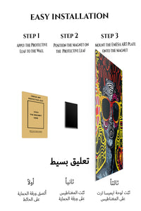 Magnetic mounting installation guide for Neon Graffiti Skull metal wall art