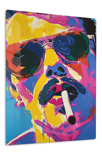 Color Block Portrait premium metal wall art – front view