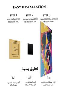 Magnetic mounting installation guide for Color Block Portrait metal wall art
