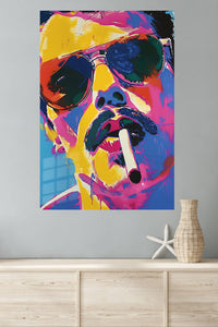 Color Block Portrait metal wall art displayed in a modern interior