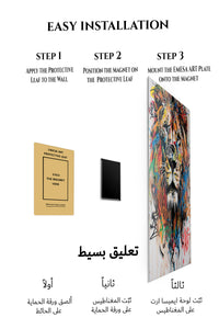 Magnetic mounting installation guide for Graffiti Lion metal wall art