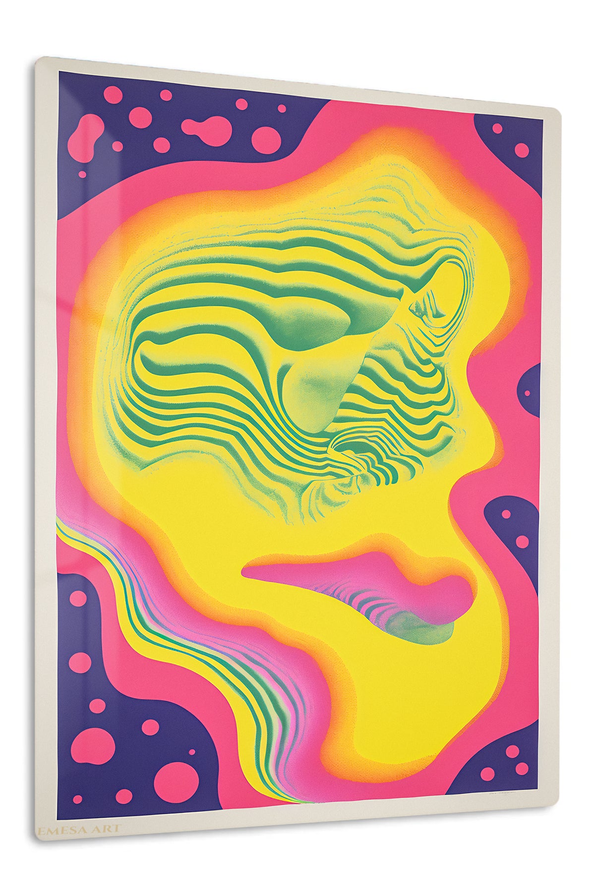 Psychedelic Profile premium metal wall art – front view