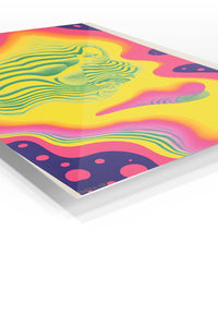 Psychedelic Profile premium metal wall art – angled view