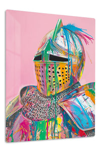 Color Splash Medieval Knight premium metal wall art – front view