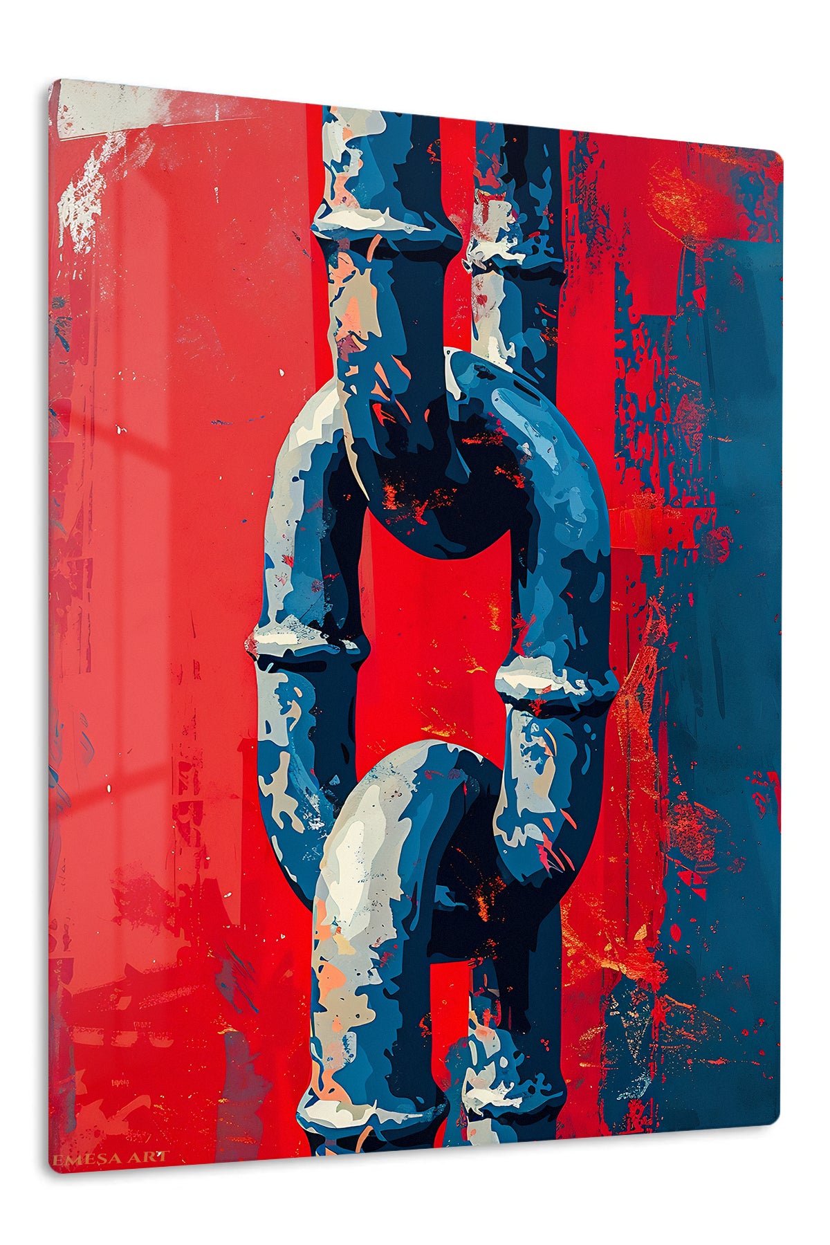 Upside Down Urban Figure premium metal wall art – front view
