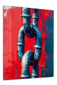 Upside Down Urban Figure premium metal wall art – front view