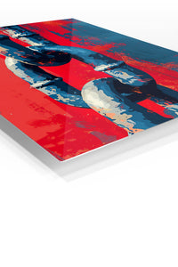 Upside Down Urban Figure premium metal wall art – angled view