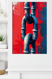 Upside Down Urban Figure metal wall art displayed in a modern interior