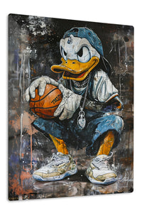Street Basketball Duck premium metal wall art – front view