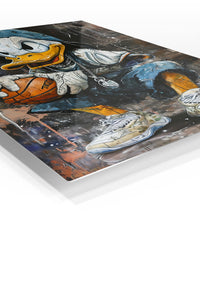 Street Basketball Duck premium metal wall art – angled view
