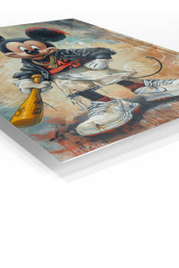 Urban Baseball Mouse premium metal wall art – angled view