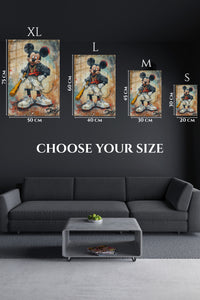 EMESA metal wall art size comparison guide for Urban Baseball Mouse