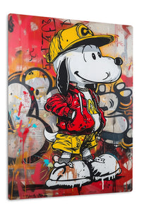 Graffiti Streetwear Beagle premium metal wall art – front view