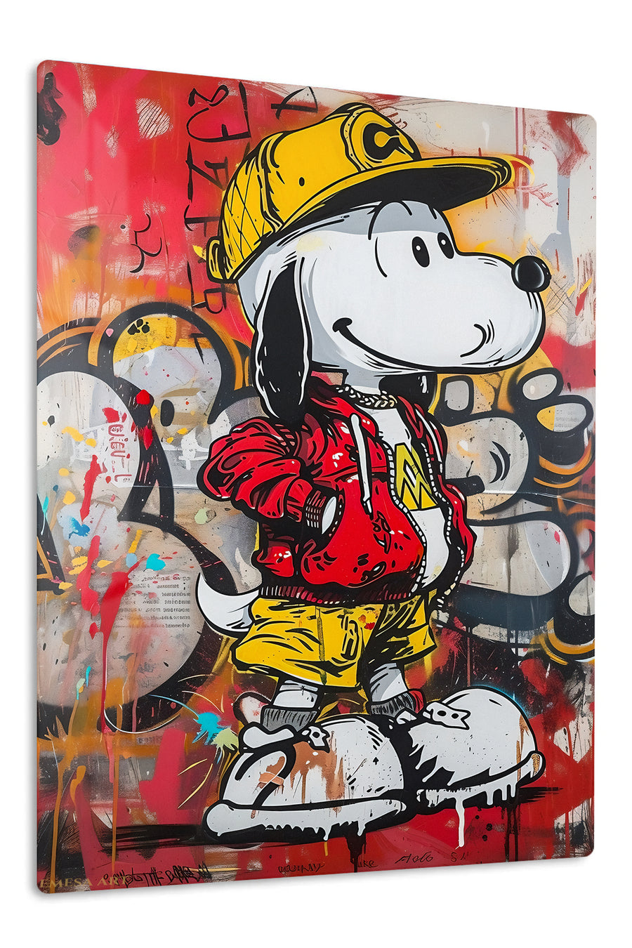 Graffiti Streetwear Beagle premium metal wall art – front view