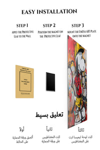 Magnetic mounting installation guide for Graffiti Streetwear Beagle metal wall art