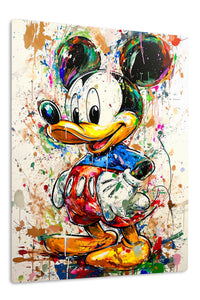 Color Splash Cartoon Duck premium metal wall art – front view