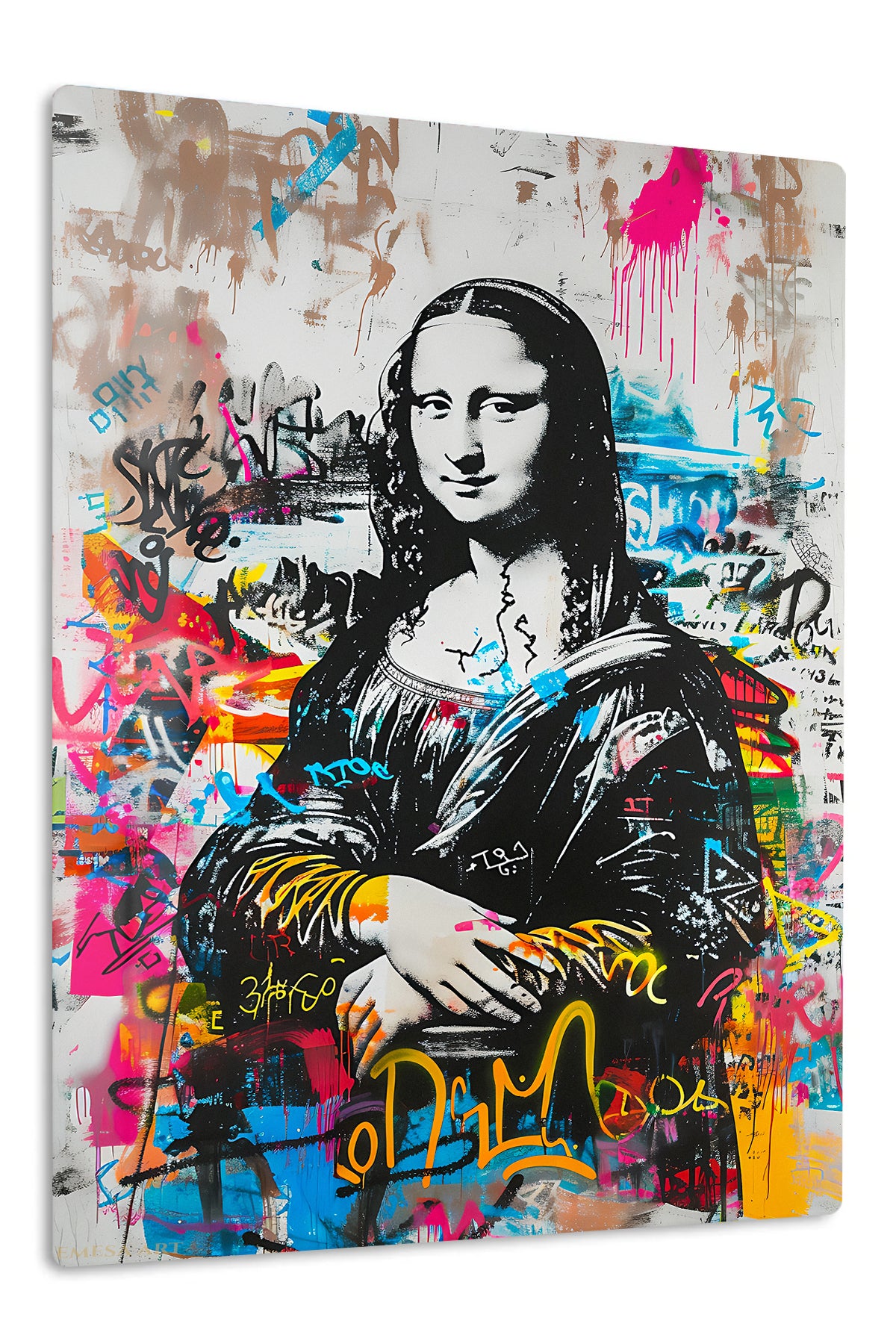Graffiti Renaissance Portrait premium metal wall art – front view