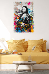 Graffiti Renaissance Portrait metal wall art displayed in a contemporary living space